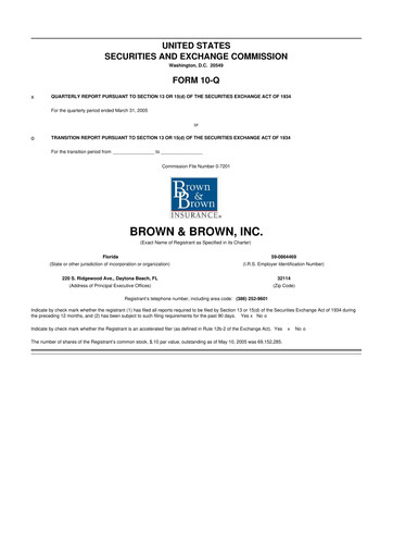 Thumbnail Brown & Brown
 10-Q Quarterly Report FY 