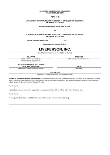 Miniature LivePerson 10-Q Rapport trimestriel  