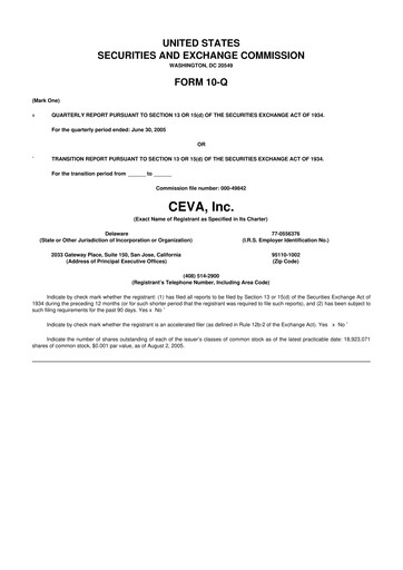 Thumbnail CEVA
 10-Q Quarterly Report FY 