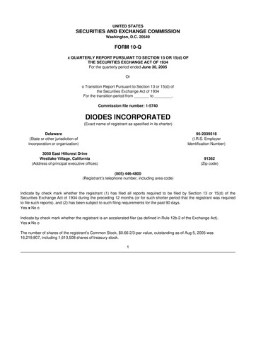 Thumbnail Diodes Incorporated 10-Q Quarterly Report FY 