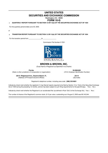 Thumbnail Brown & Brown
 10-Q Quarterly Report FY 