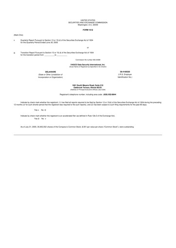 Vorschaubild OneSpan 10-Q Quartalsbericht  