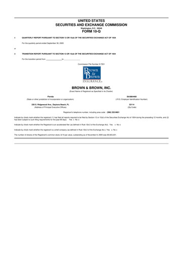 Thumbnail Brown & Brown
 10-Q Quarterly Report FY 