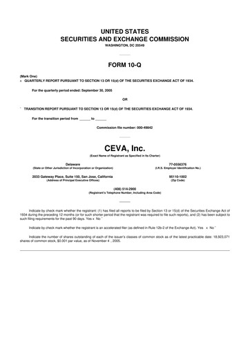 Thumbnail CEVA
 10-Q Quarterly Report FY 