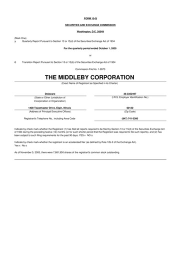 Thumbnail Middleby 10-Q Quarterly Report FY 