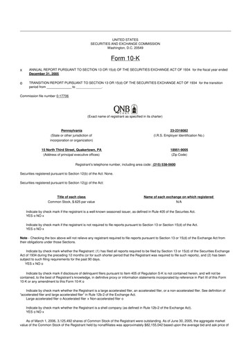 Vorschaubild QNB Corp. 10-K Jahresbericht 