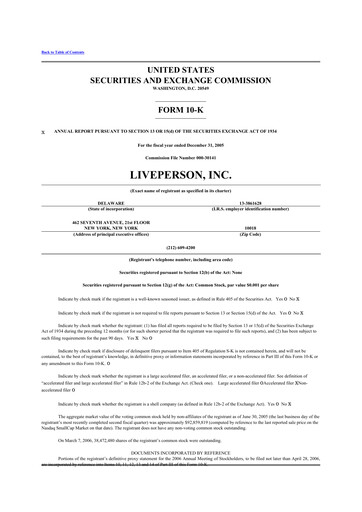 Thumbnail LivePerson 10-K Annual Report 