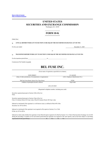 Thumbnail Bel Fuse 10-K Annual Report 