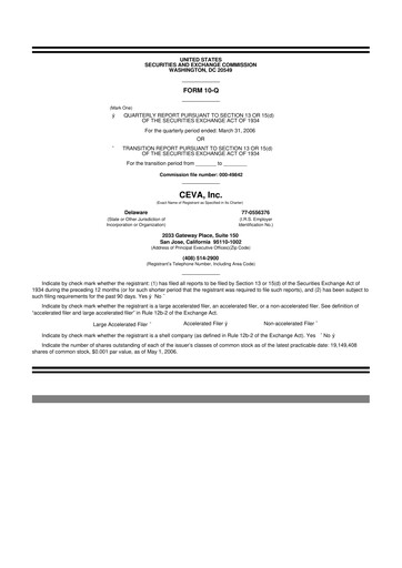 Thumbnail CEVA
 10-Q Quarterly Report FY 