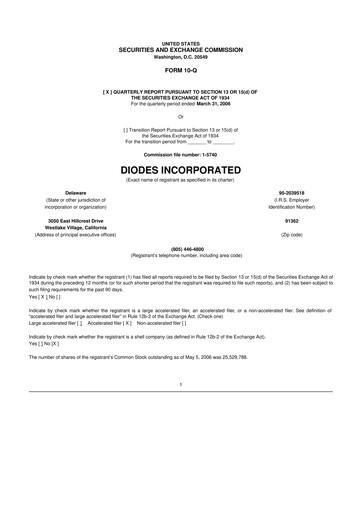 Thumbnail Diodes Incorporated 10-Q Quarterly Report FY 