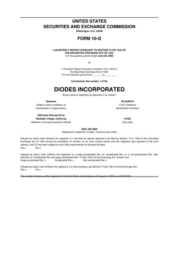 Thumbnail Diodes Incorporated 10-Q Quarterly Report FY 