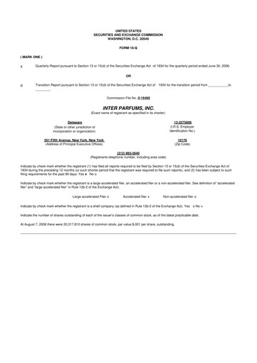 Thumbnail Interparfums 10-Q Quarterly Report FY 