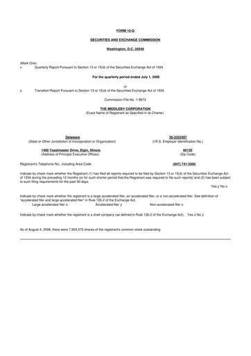 Thumbnail Middleby 10-Q Quarterly Report FY 