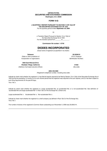 Thumbnail Diodes Incorporated 10-Q Quarterly Report FY 