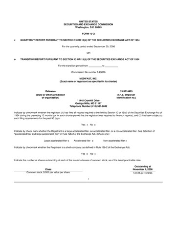 Thumbnail Medifast 10-Q Quarterly Report FY 