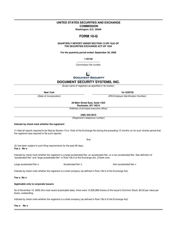 Thumbnail DSS, Inc. (Document Security Systems) 10-Q Quarterly Report FY 