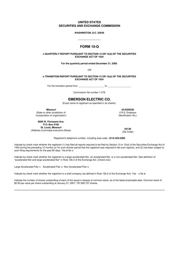 Thumbnail Emerson 10-Q Quarterly Report FY 