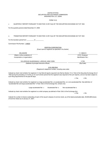 Thumbnail Griffon Corporation
 10-Q Quarterly Report FY 