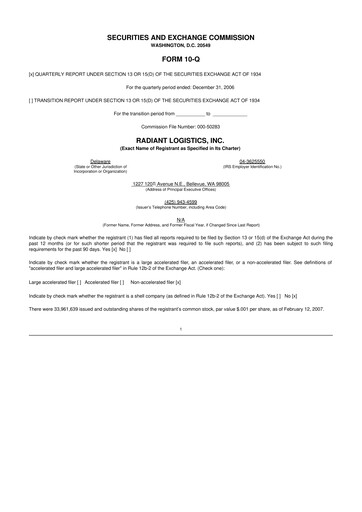 Thumbnail Radiant Logistics
 10-Q Quarterly Report FY 