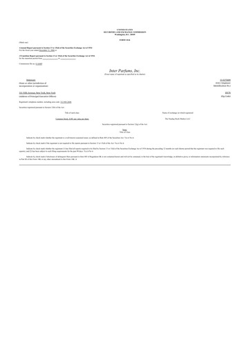 Thumbnail Interparfums 10-K Annual Report 