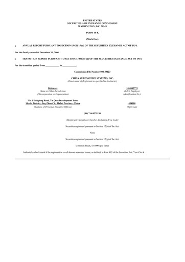 Thumbnail China Automotive Systems 10-K Annual Report 