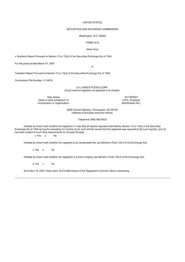 Thumbnail J&J Snack Foods
 10-Q Quarterly Report FY 