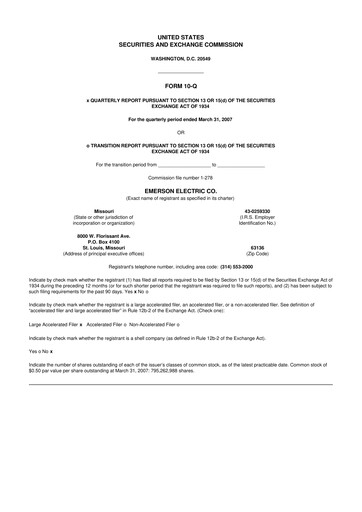 Thumbnail Emerson 10-Q Quarterly Report FY 