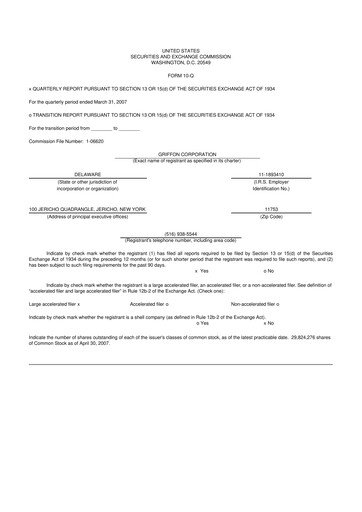 Thumbnail Griffon Corporation
 10-Q Quarterly Report FY 