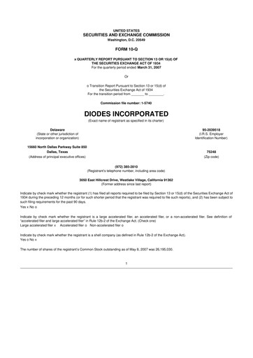 Thumbnail Diodes Incorporated 10-Q Quarterly Report FY 