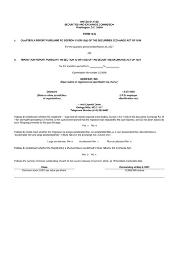 Thumbnail Medifast 10-Q Quarterly Report FY 