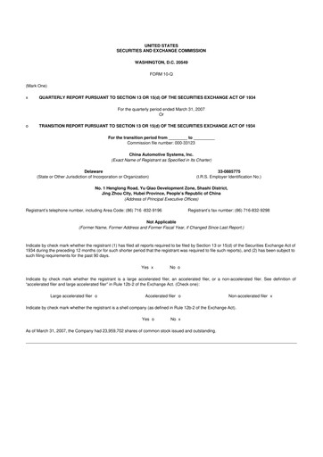 Vorschaubild China Automotive Systems 10-Q Quartalsbericht  