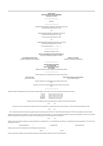 Thumbnail Bladex 20-F Annual Report 
