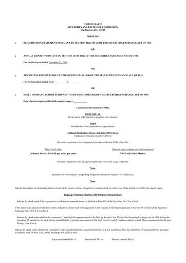 Thumbnail RADCOM 20-F Annual Report 