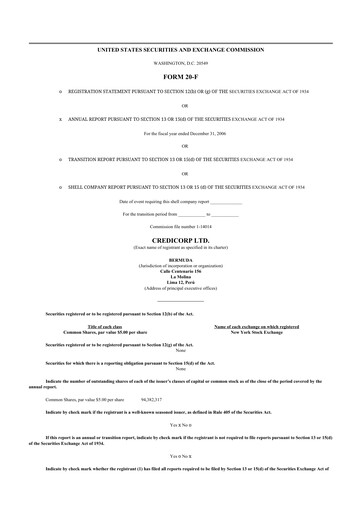 Thumbnail Credicorp 20-F Annual Report 