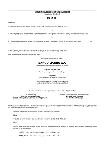 Thumbnail Banco Macro
 20-F Annual Report 