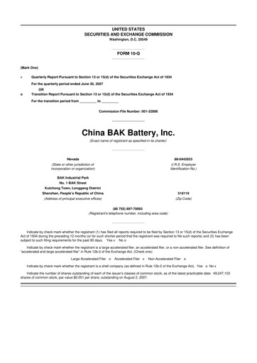 Thumbnail CBAK Energy Technology 10-Q Quarterly Report FY 