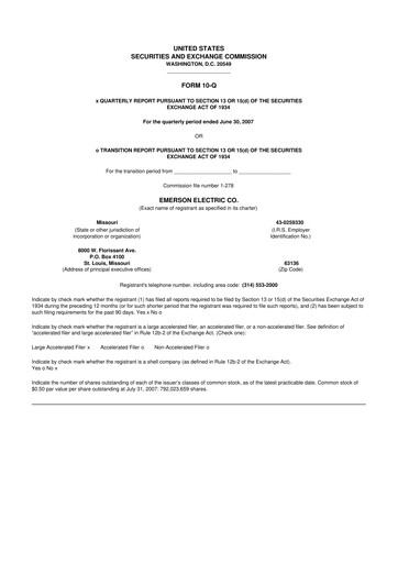 Thumbnail Emerson 10-Q Quarterly Report FY 