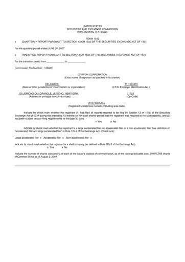 Thumbnail Griffon Corporation
 10-Q Quarterly Report FY 