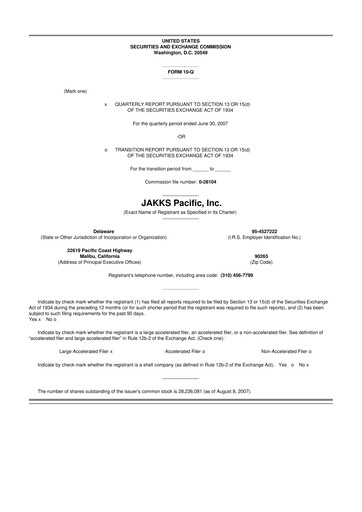 Thumbnail Jakks Pacific
 10-Q Quarterly Report FY 