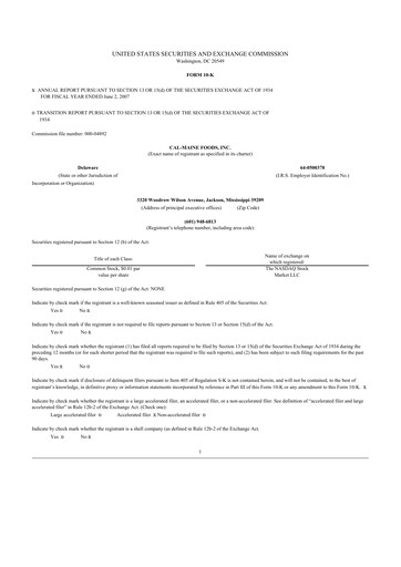 Thumbnail Cal-Maine Foods 10-K Annual Report 