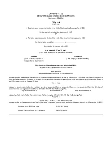 Thumbnail Cal-Maine Foods 10-Q Quarterly Report FY 