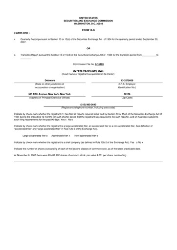 Thumbnail Interparfums 10-Q Quarterly Report FY 