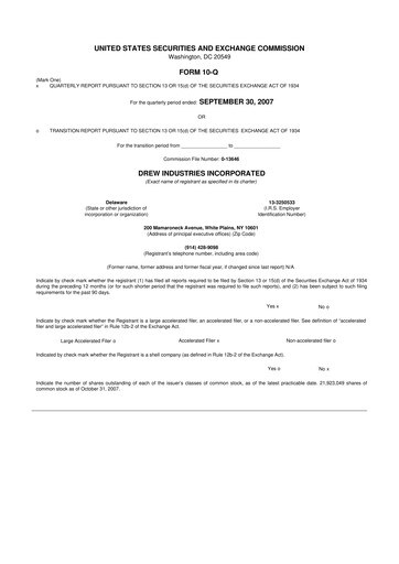 Thumbnail LCI Industries
 10-Q Quarterly Report FY 
