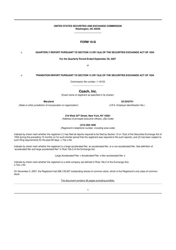 Miniature Tapestry 10-Q Rapport trimestriel  