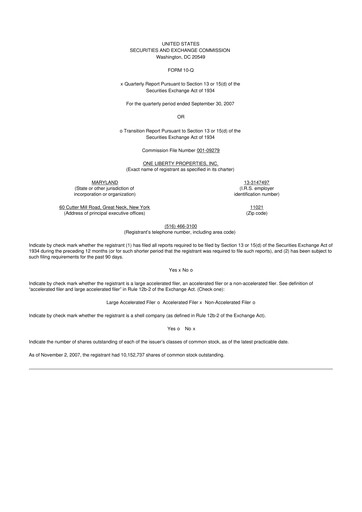 Thumbnail One Liberty Properties 10-Q Quarterly Report FY 