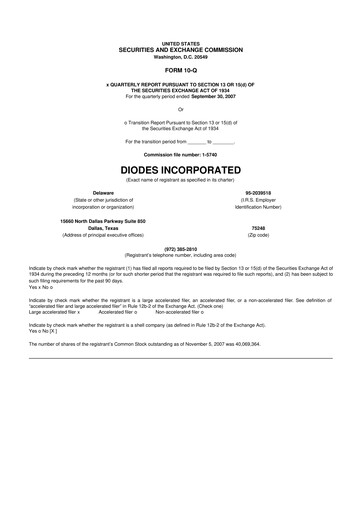 Thumbnail Diodes Incorporated 10-Q Quarterly Report FY 