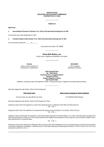 Thumbnail CBAK Energy Technology 10-K Annual Report 