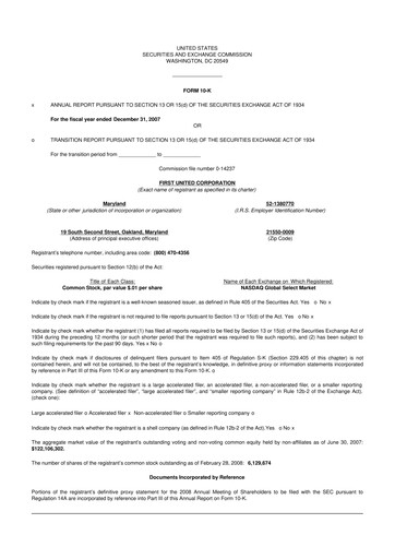 Thumbnail First United Corporation 10-K Annual Report 