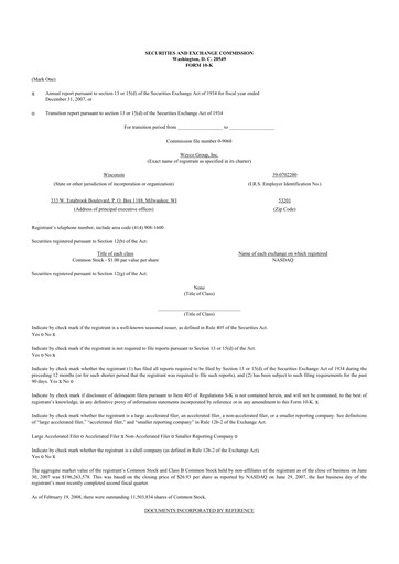 Thumbnail Weyco Group 10-K Annual Report 