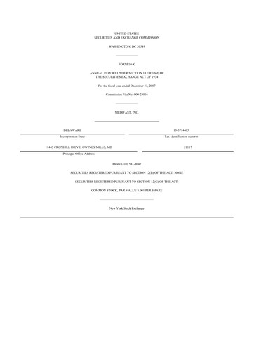 Thumbnail Medifast 10-K Annual Report 